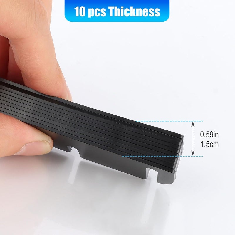 QUFA Door Hinge Shims for Interior Door Alignment, Easy Gap Filler to Fix Air Leaks, Sticking or Misaligned Doors, Trimmable 3.5 Inch Hinge Spacers 0.060 Inch Thick (10 Pack) - Image 3